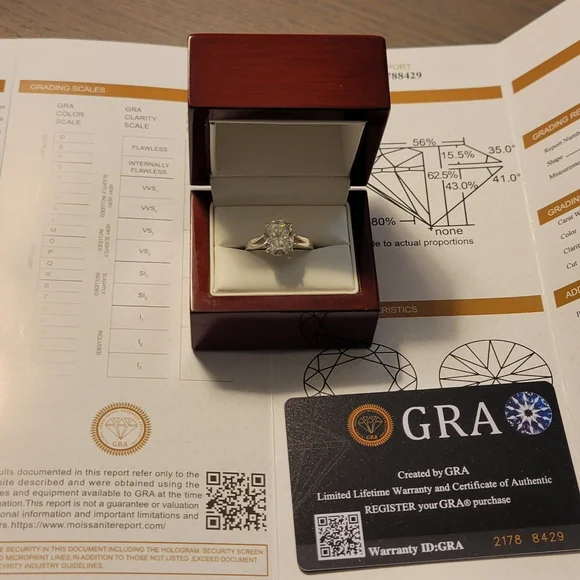 New Certified 5ct moissanite  ring - Picture 8 of 11